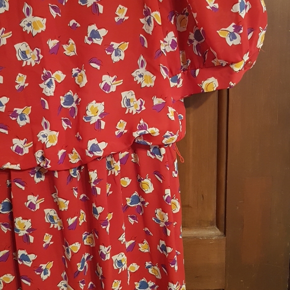 Vintage Knee Length Floral Printed Dress - Picture 4 of 5